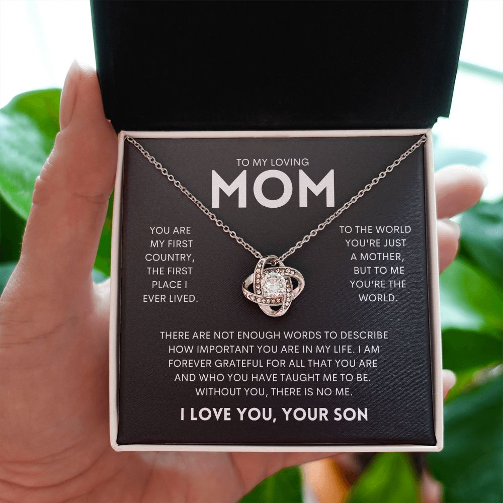 To My Loving Mom, You're the World - From Your Son - Necklace