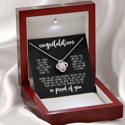 Congrats Graduate - God Has Plans For You - Faith Necklace