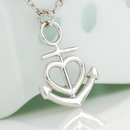 Friendship Anchor & Heart Stainless Steel Necklace - Unique Best Friend Jewelry Gift