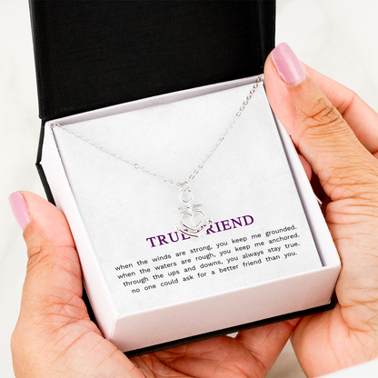 Friendship Anchor & Heart Stainless Steel Necklace - Unique Best Friend Jewelry Gift