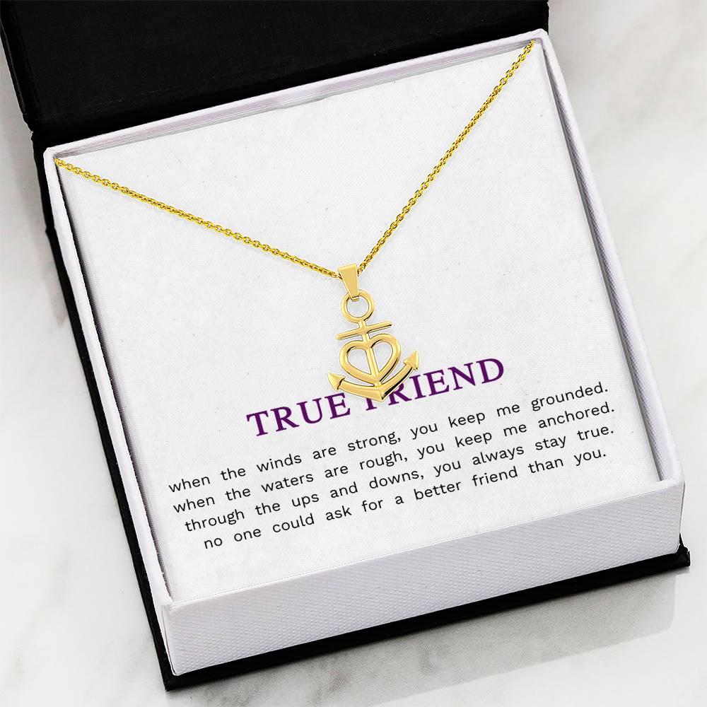 Friendship Anchor & Heart Stainless Steel Necklace - Unique Best Friend Jewelry Gift