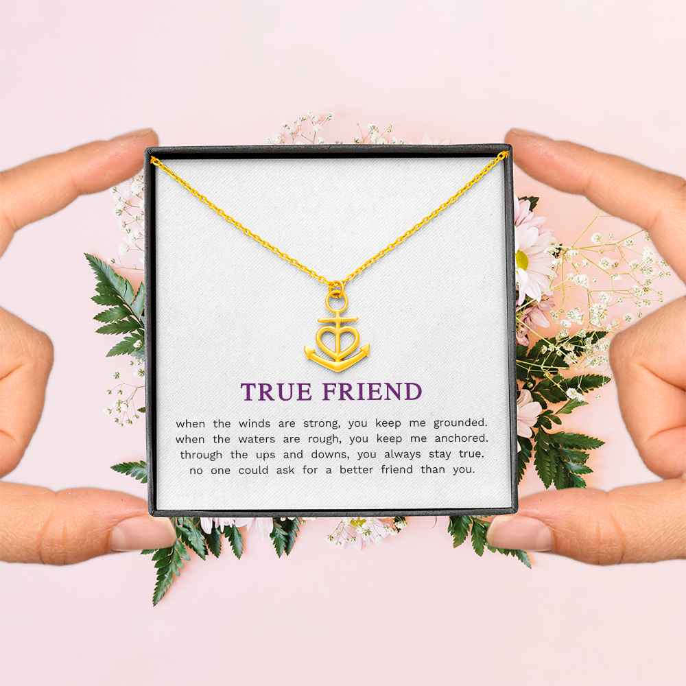 Friendship Anchor & Heart Stainless Steel Necklace - Unique Best Friend Jewelry Gift