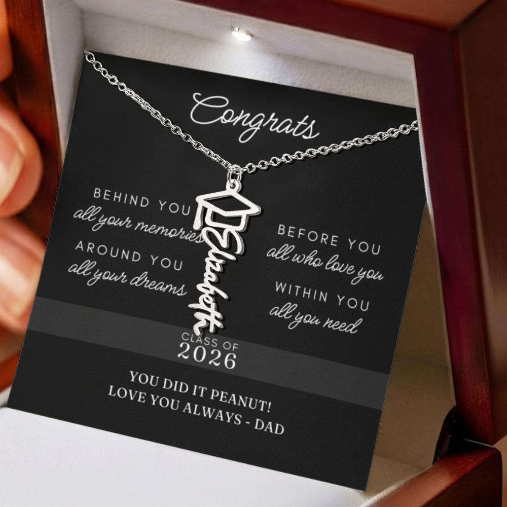 Personalized Graduation Gift Necklace - Custom Name