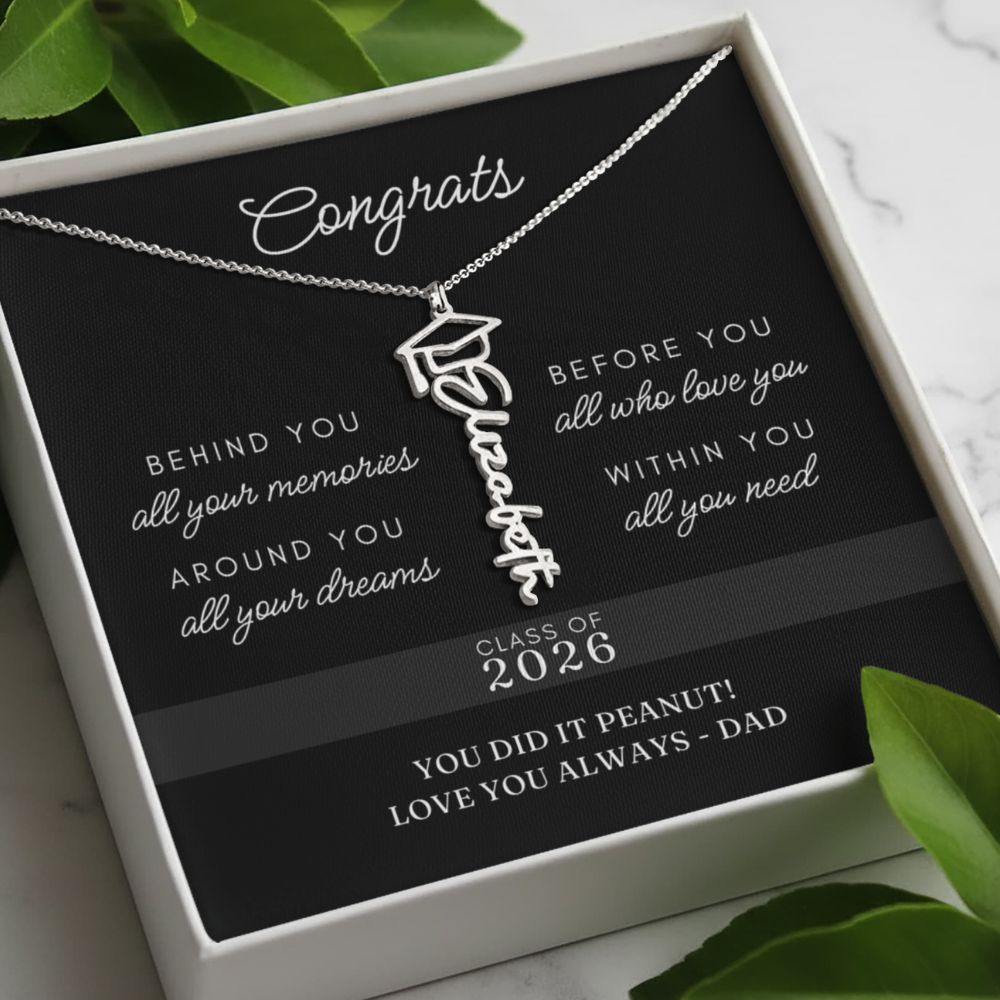 Personalized Graduation Gift Necklace - Custom Name