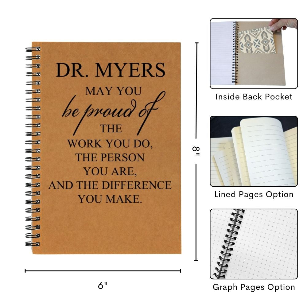 You Make a Difference - Personalized Spiral Notebook