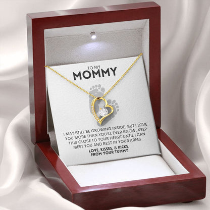 To My Mommy - Pregnancy - Love, Kisses & Kicks From Your Tummy - Necklace