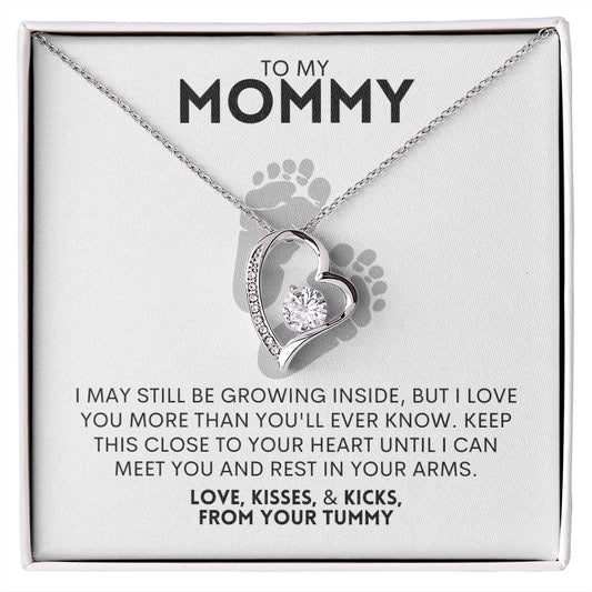 To My Mommy - Pregnancy - Love, Kisses & Kicks From Your Tummy - Necklace